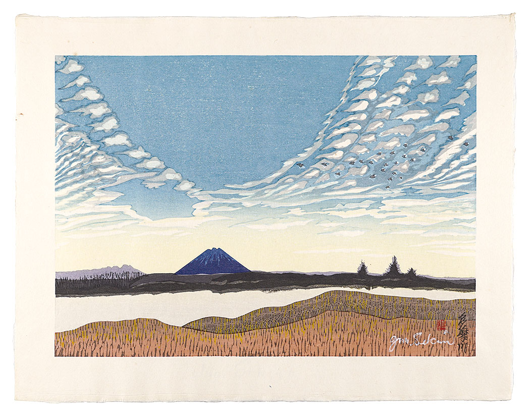 Sekino Junichiro “Eight Views of Chofu / Mount Fuji from Tamagawa”／
