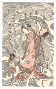 A Beauty as a Monkey Trainer【Reproduction】 / Harunobu