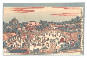 Perspective Pictures of Japanese Scenes / Fukagawa Hachiman Shrine in Edo 【Reproduction】 / Toyoharu