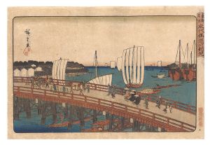 Hiroshige I/Famous Places in the Eastern Capital / Eitai Bridge and New Land at Fukagawa[東都名所　永代橋深川新地]