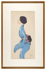 Woman in Blue Kimono / Takazawa Keiichi