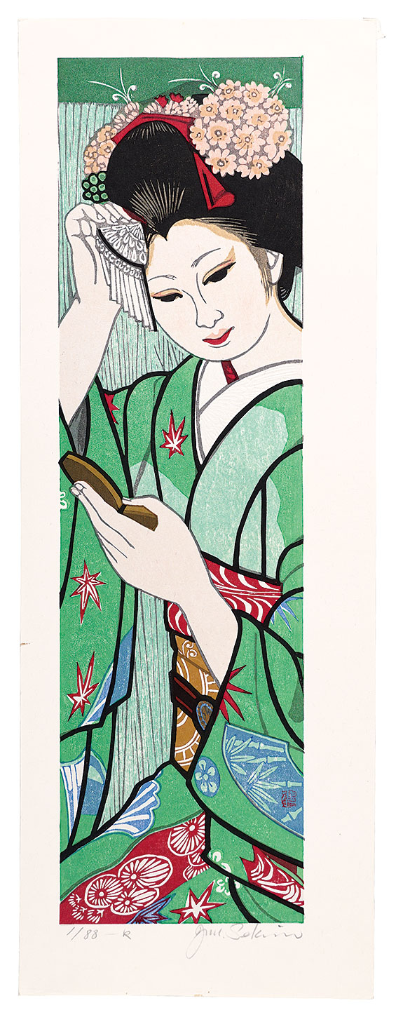 Sekino Junichiro “Twelve Months of Maiko / May: Early Summer Rain”／