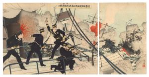 作者不詳｢日露旅順港海戦日本決死隊勇戦ス｣