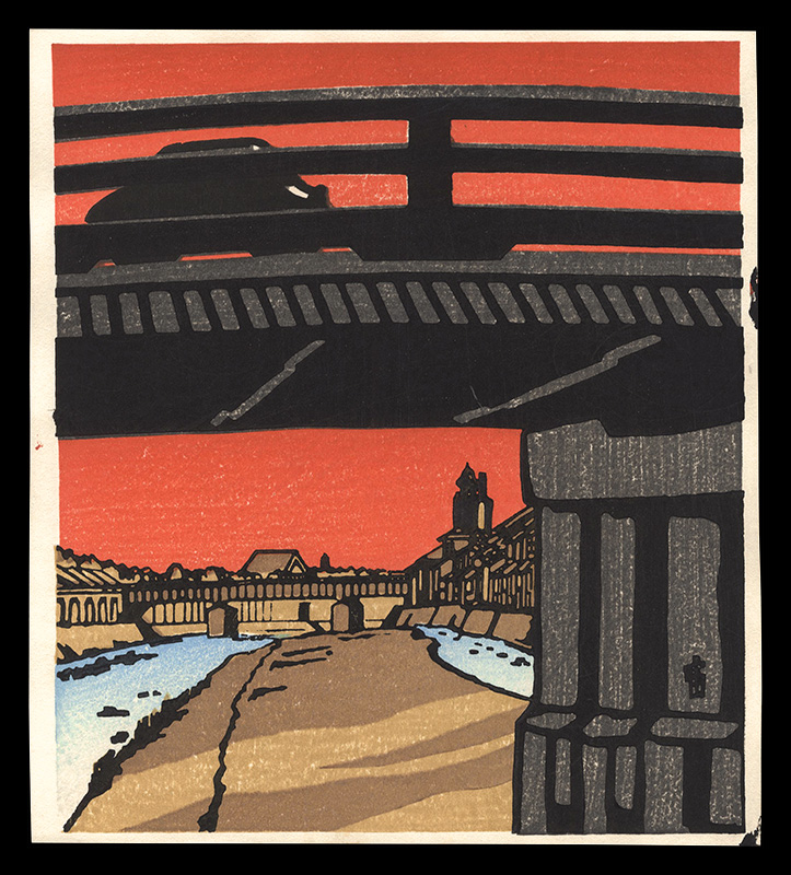 Tokuriki Tomikichiro “Sunset at Sanjo Ohashi Bridge (tentative title)”／