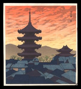 徳力富吉郎｢京の夕景｣