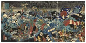 Yoshitora/The Defeat of the Mongol Invasion Fleet[蒙古賊舟退治之図]
