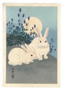 Ohara Koson(Shoson) / Rabbits and the Moon
