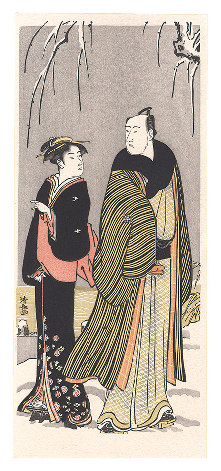 Kiyonaga “The actor Matsumoto Koshiro Ⅳ amd a woman【Reproduction】”／