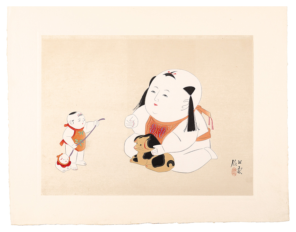 Nishizawa Tekiho “Twelve Aspects of Palace Dolls / No. 10: Pet Dogs”／