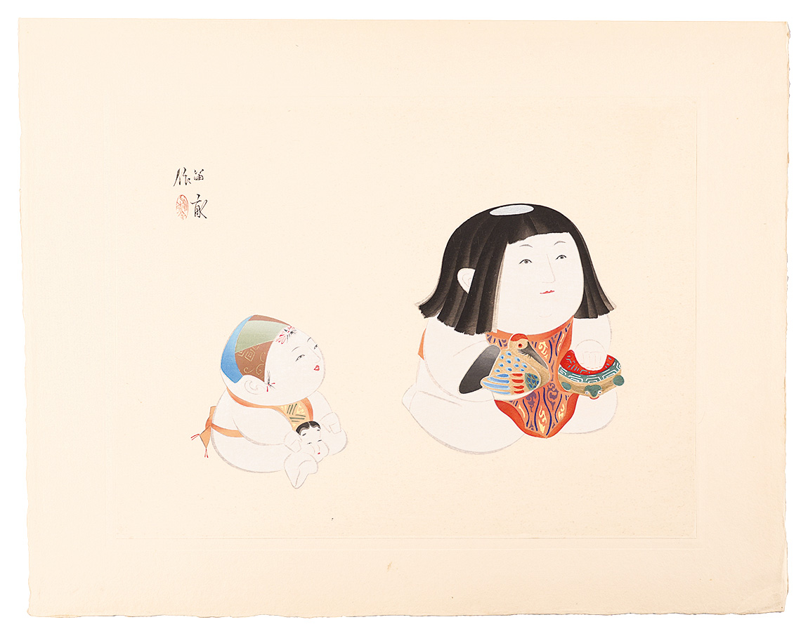 Nishizawa Tekiho “Twelve Aspects of Palace Dolls / No. 8: Cockfight”／