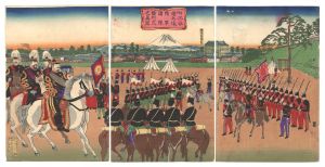 True View of Various Army Corps Lining up at the Hibiya Parade Ground / Hayashi Kichizo