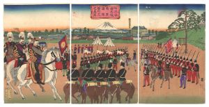 True View of Various Army Corps Lining up at the Hibiya Parade Ground / Hayashi Kichizo