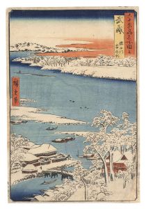 Famous Views of the Sixty-Odd Provinces / Musashi Province: Morning after Snow at the Sumida River / Hiroshige I