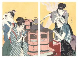 Kitchen Scene【Reproduction】 / Utamaro