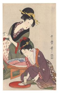 Grating Radish for Sashimi【Reproduction】 / Utamaro