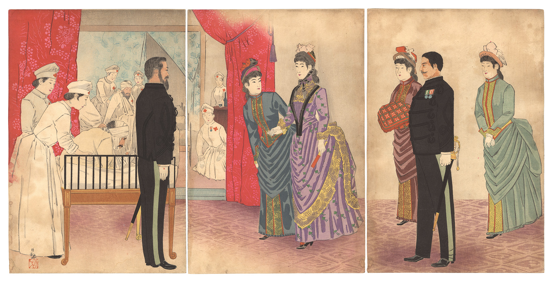 Kiyochika “Visit of the Empress to the Field Hospital”／