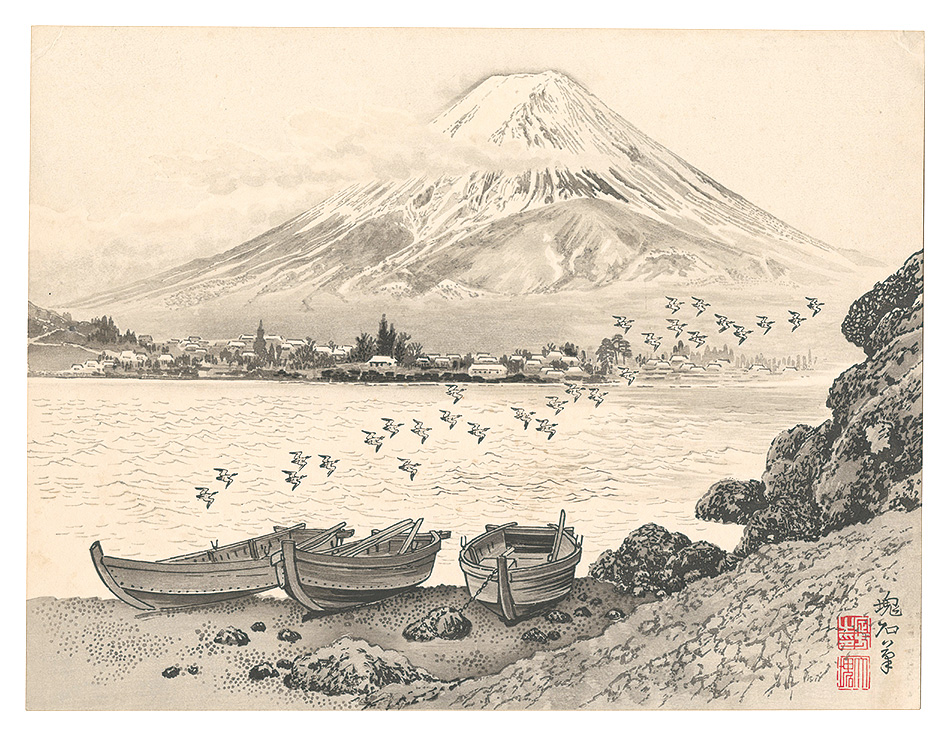 定方塊石｢河口湖と富士｣／