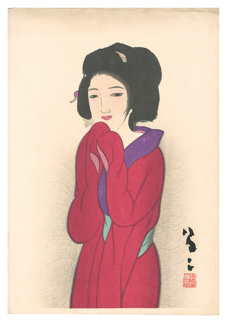 Takehisa Yumeji “Red Underrobe”／