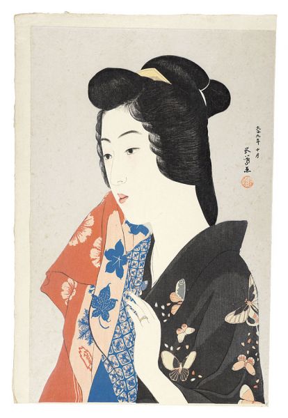 Hashiguchi Goyo “Woman Holding a Towel”／