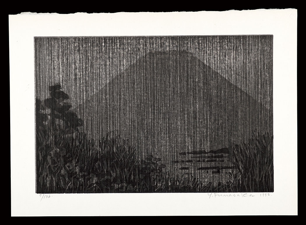 Funasaka Yoshisuke “Thirty-six Views of Mt. Fuji in the HEISEI period / Mount Fuji in the Dark Seen from Minami-Ashigara Pass”／