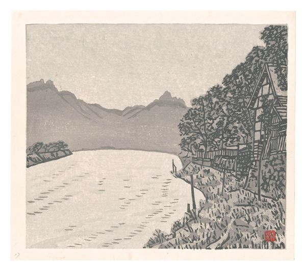 Shimosawa Kihachiro “Hanga New One Hundred Views of Japan / Mogami River”／