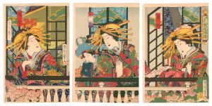 Kunichika/Prosperity of the Kinpei-ro in the New Yoshiwara[新吉原金瓶楼盛]