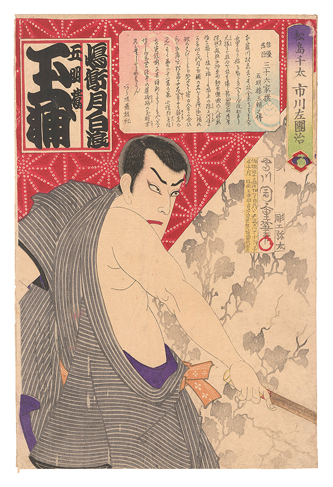 周重｢俳優落語三十六家撰　五明樓玉輔之伝｣／