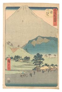 Famous Sights of the Fifty-three Stations / No. 14, Hara: View of Mount Fuji and Mount Ashitaka / Hiroshige I