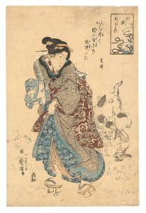 Kuniyoshi/Selection of Insects / Horsehair Worm[虫撰　あしまとひ]