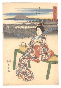 Shigenobu/Eight Views of the Famous Places in Edo / Evening View of Nihonbashi[江戸名所八景　日本橋夕景]