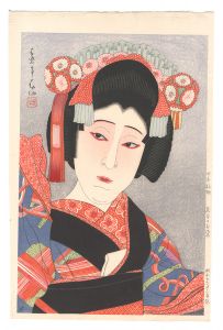 New Stage Portraits / Nakamura Fukusuke VII as Kuramae no Osome / Natori Shunsen