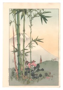 吉本月荘｢富士に花鳥図（仮題）｣