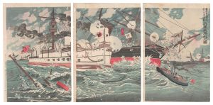 朝鮮豊島海辺ニ於ル日清海戦 我軍大勝利之図　／　清親