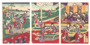 Chikanobu/Tea Making in Early Summer[初夏茶製之図]