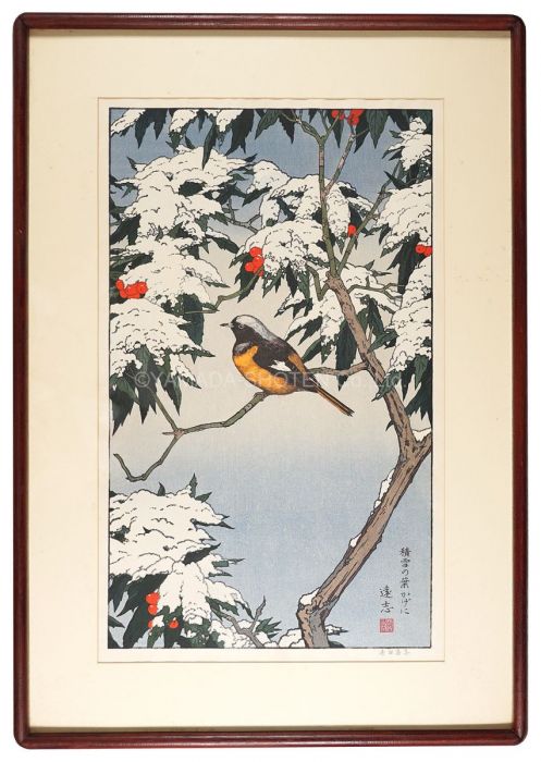 Yoshida Toshi “Sitting under Snow-covered Leaves”／