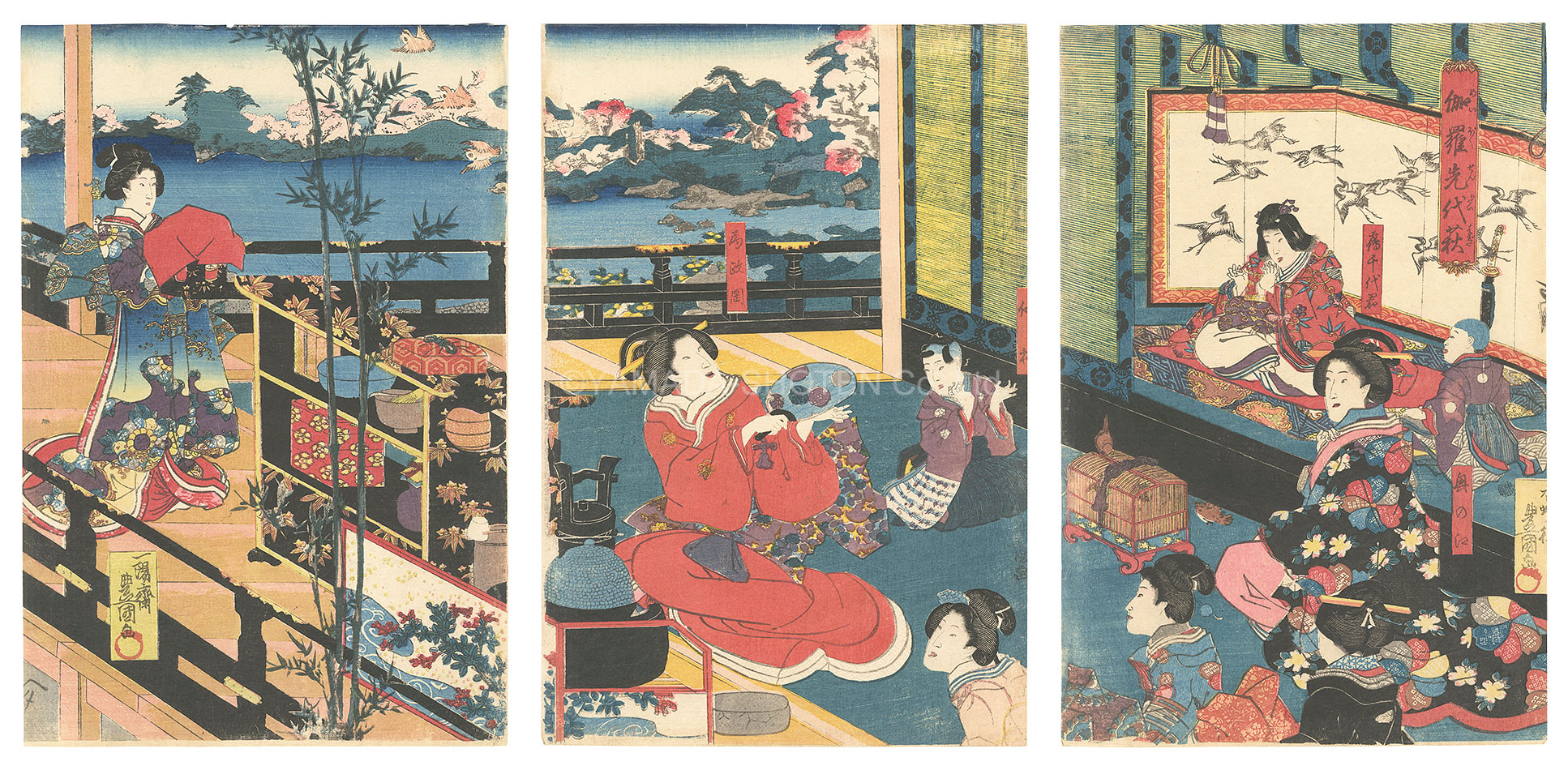 Toyokuni III “Scene in the Play Meiboku Sendai Hagi”／