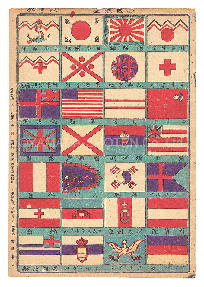 Tsunajima Kamekichi “Collection of Various National Flags”／