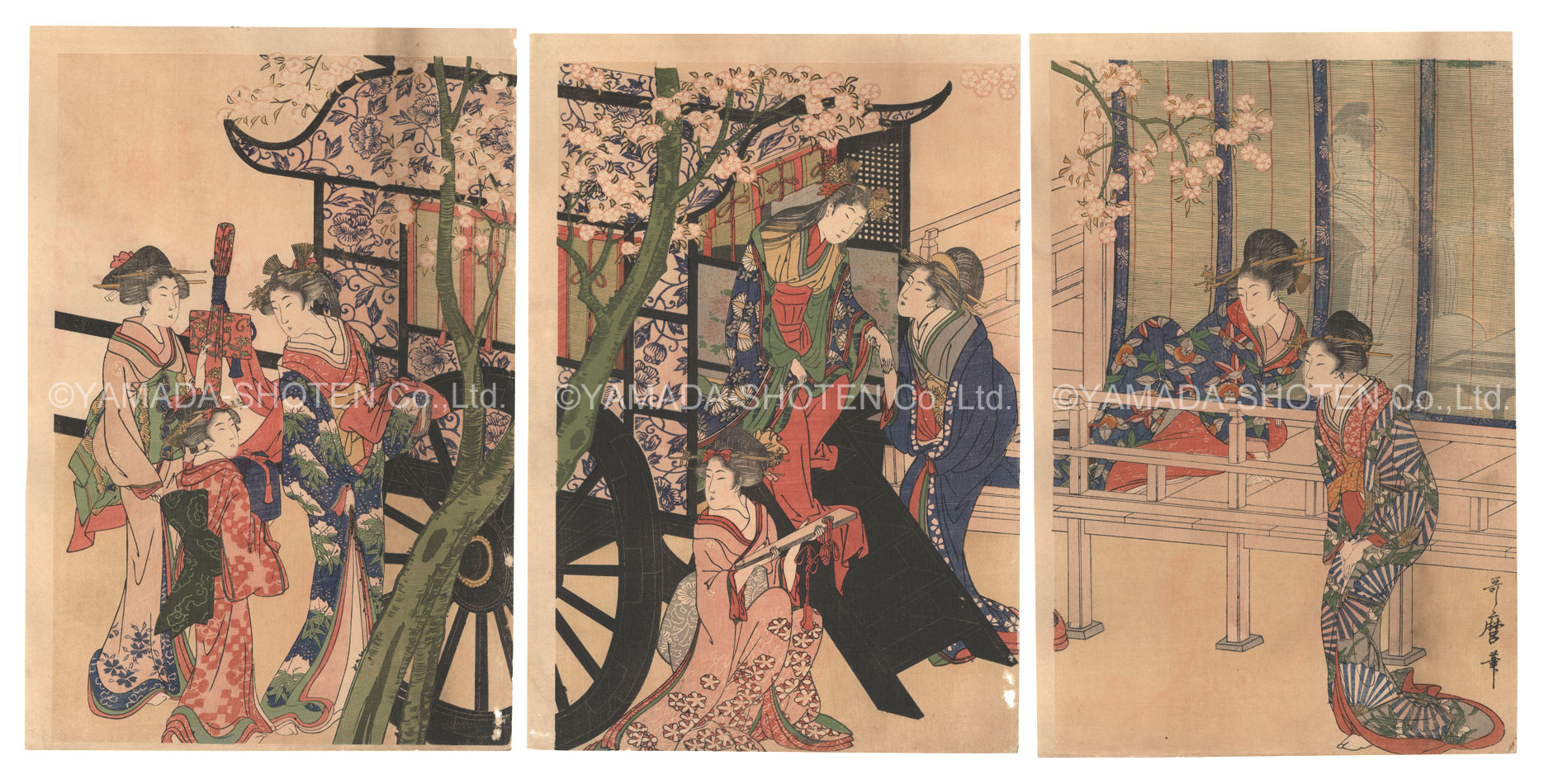 Utamaro “Beauties【Reproduction】”／