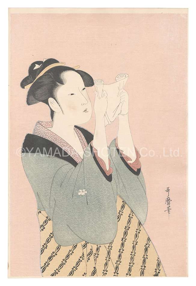 歌麿｢婦女人相十品　文読む女【復刻版】｣／