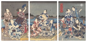 豊国三代「隅田乃蛍狩」