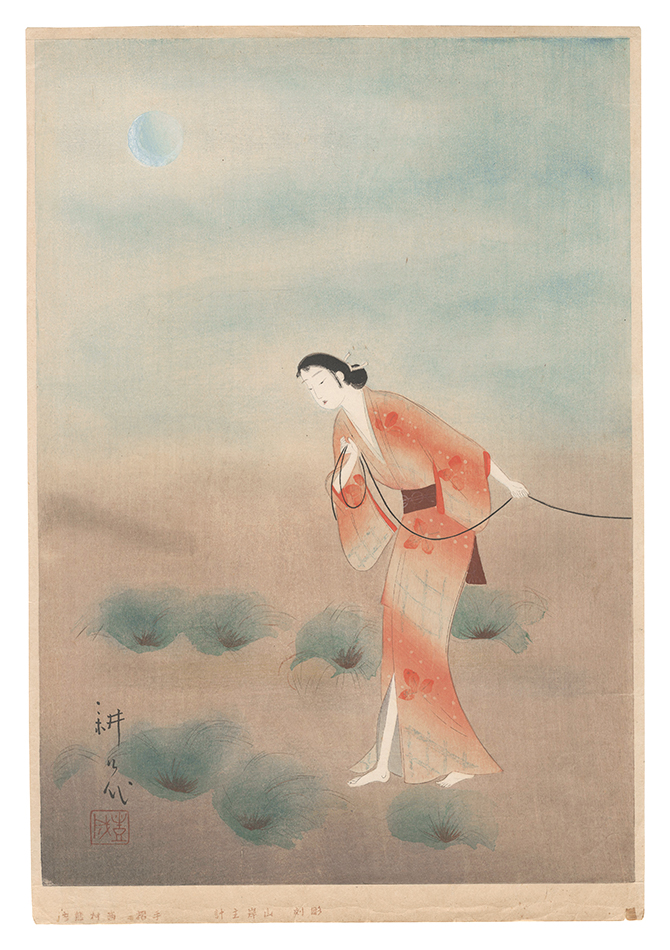 山村耕花｢『丹波与作待夜の小室節』の関の小萬｣／