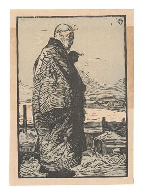 山本鼎｢漁夫｣／