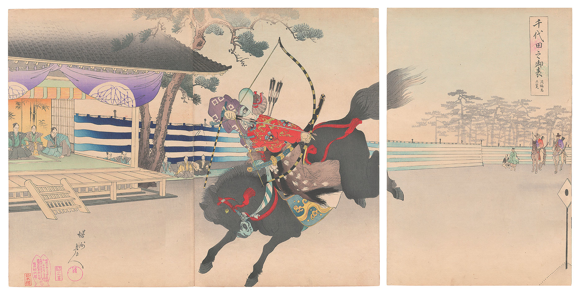 Chikanobu “Chiyoda Outer Palace / Viewing the Mounted Archery”／