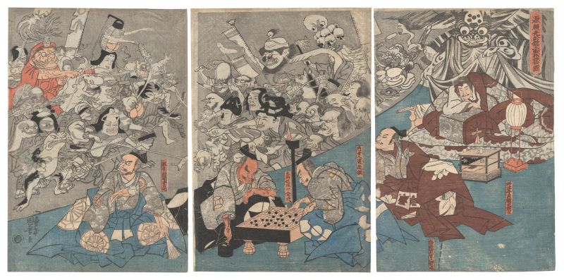 国芳｢源頼光公館土蜘作妖怪図｣／
