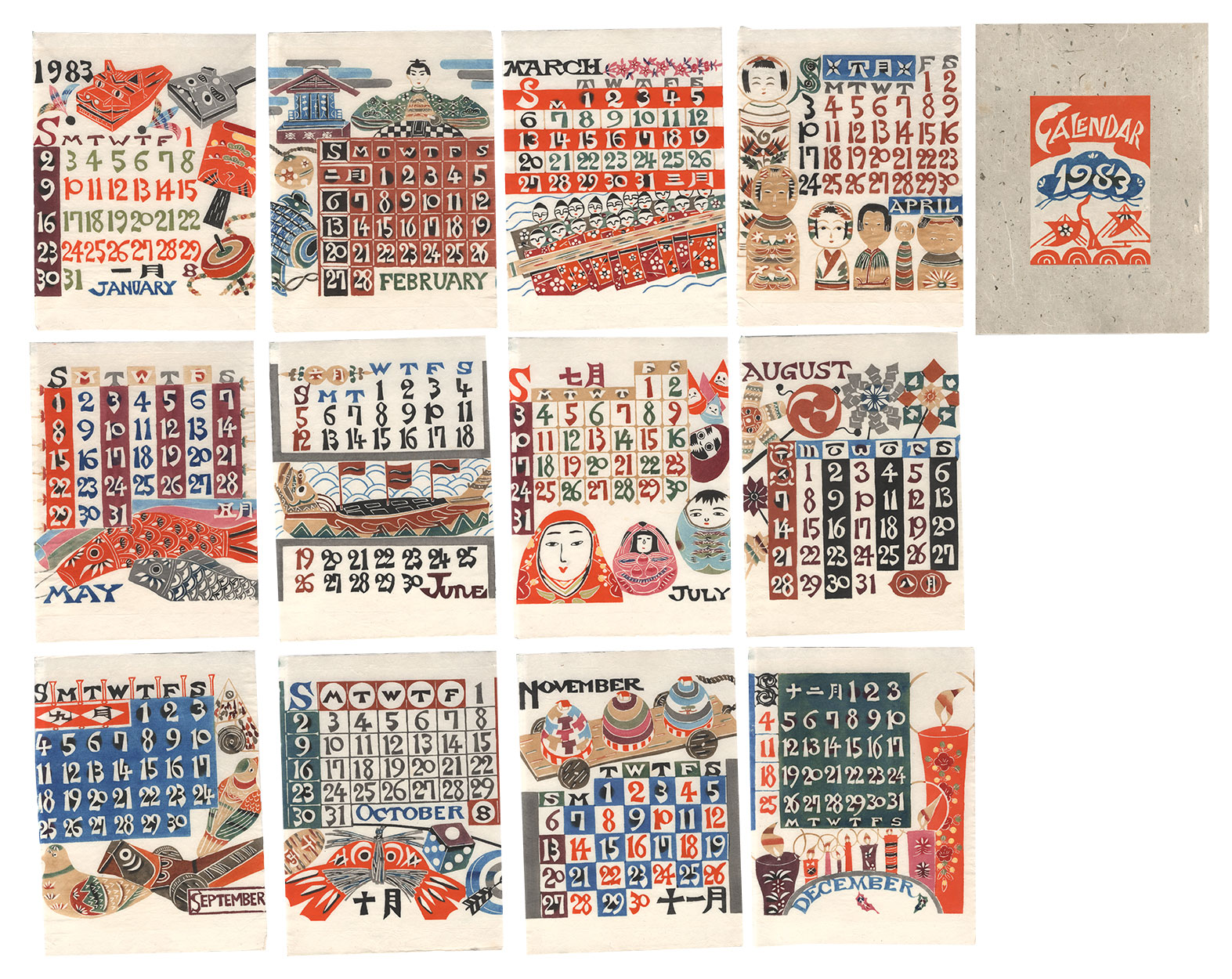 Serizawa Keisuke “Serizawa Keisuke Calendar for 1983”／