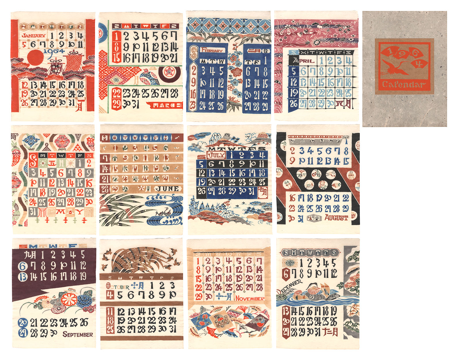 Serizawa Keisuke “Serizawa Keisuke Calendar for 1964”／