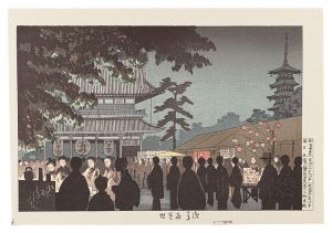 Famous Sights of Tokyo / Night Market at Asakusa 【Reproduction】 / Kiyochika