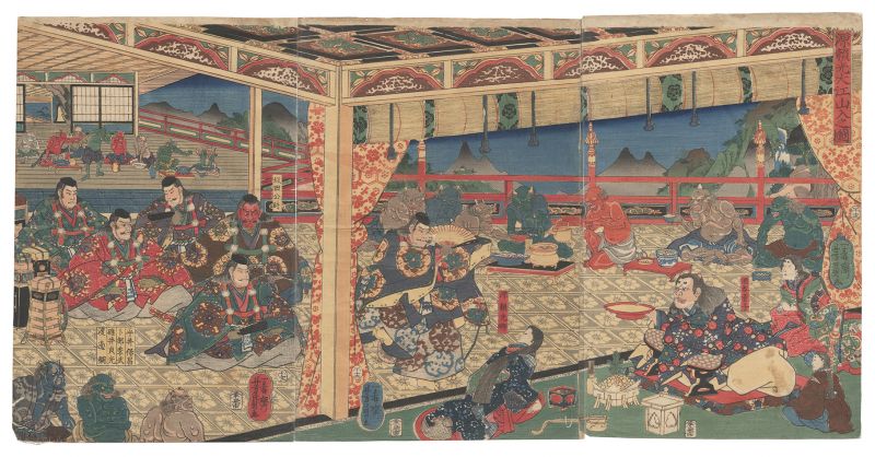 Yoshikazu “Minamoto Yorimitsu (Raiko) on Mount Oe”