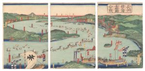 The Battle of the Akama Straits at Dan-no-ura in Choshu / Sadahide