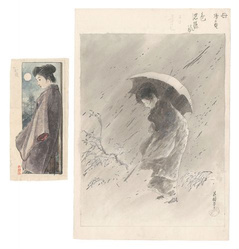 鰭崎英朋｢自筆画稿｣／